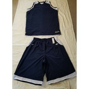 Shirts & Skins Mens 2pc Basketball Jersey And Shorts 3XL Dark Blue And White NEW